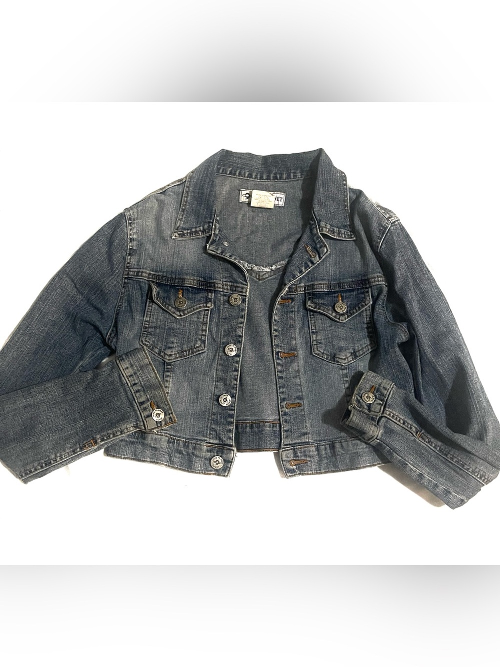 Nine Planet Blue Denim Cropped Jacket - Juniors Size L